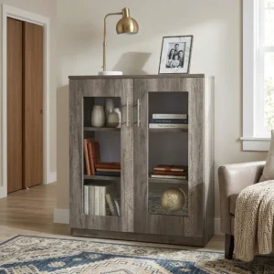 Glass Door Credenza Cabinet
